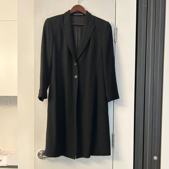 Linda Allard Ellen Tracy Jackets & Blazers - Linda Allard Ellen Tracy Black Wool Dress Coat | Long Lightweight Coat | M/L